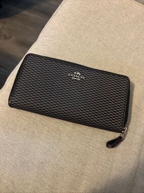 Coach Black Zip-Around Wallet